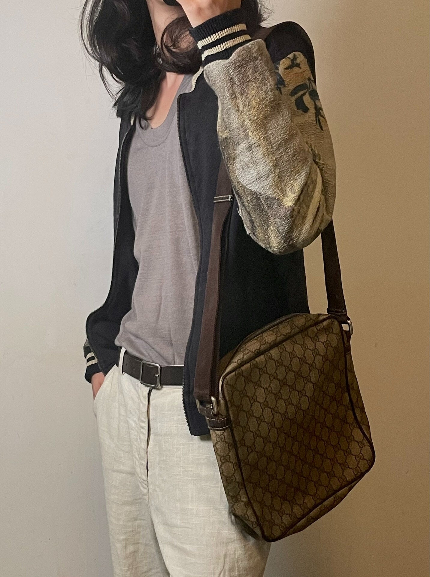 drapes van noten floral knit baseball jacket