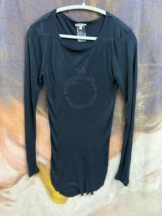 long sleeve fitted black top