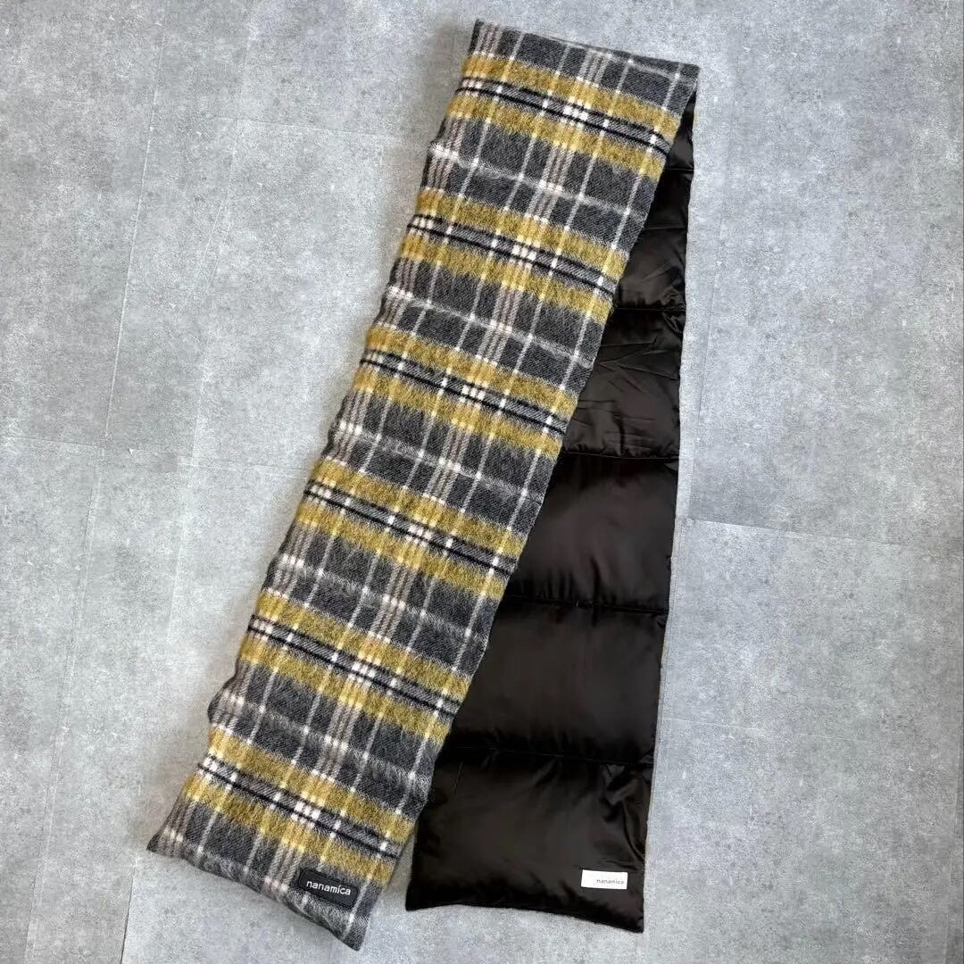 nanamica scarf plaid black and yellow