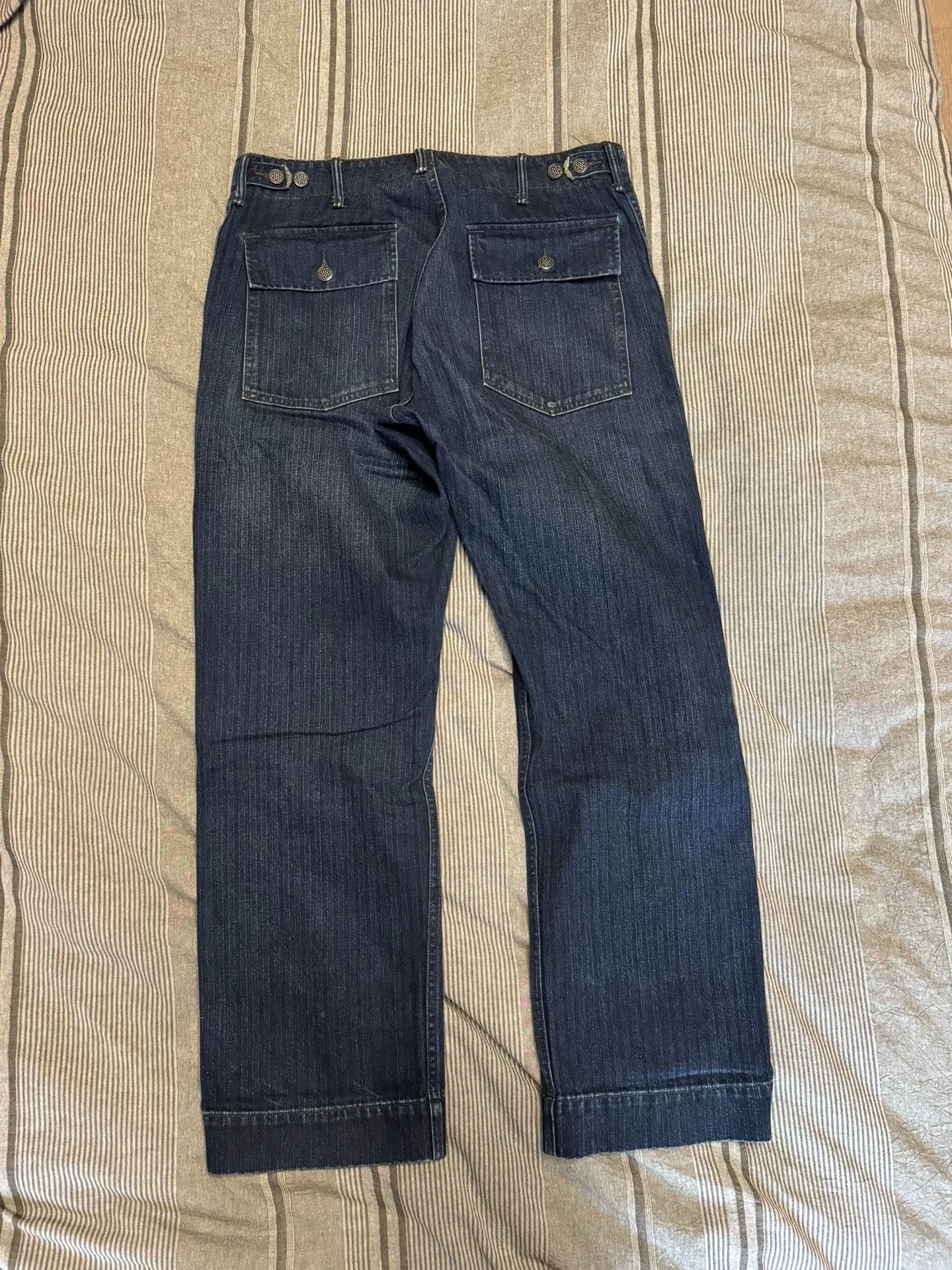 vintage blue-dyed work pants from RRL
