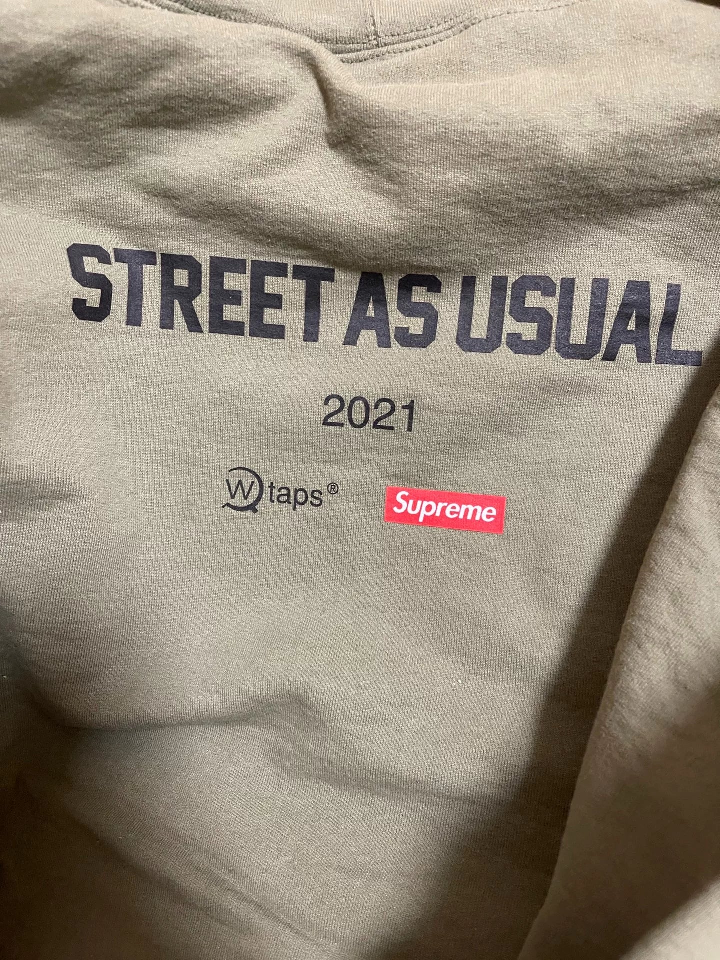 Supreme x WTAPS 21FW Green Hoodie