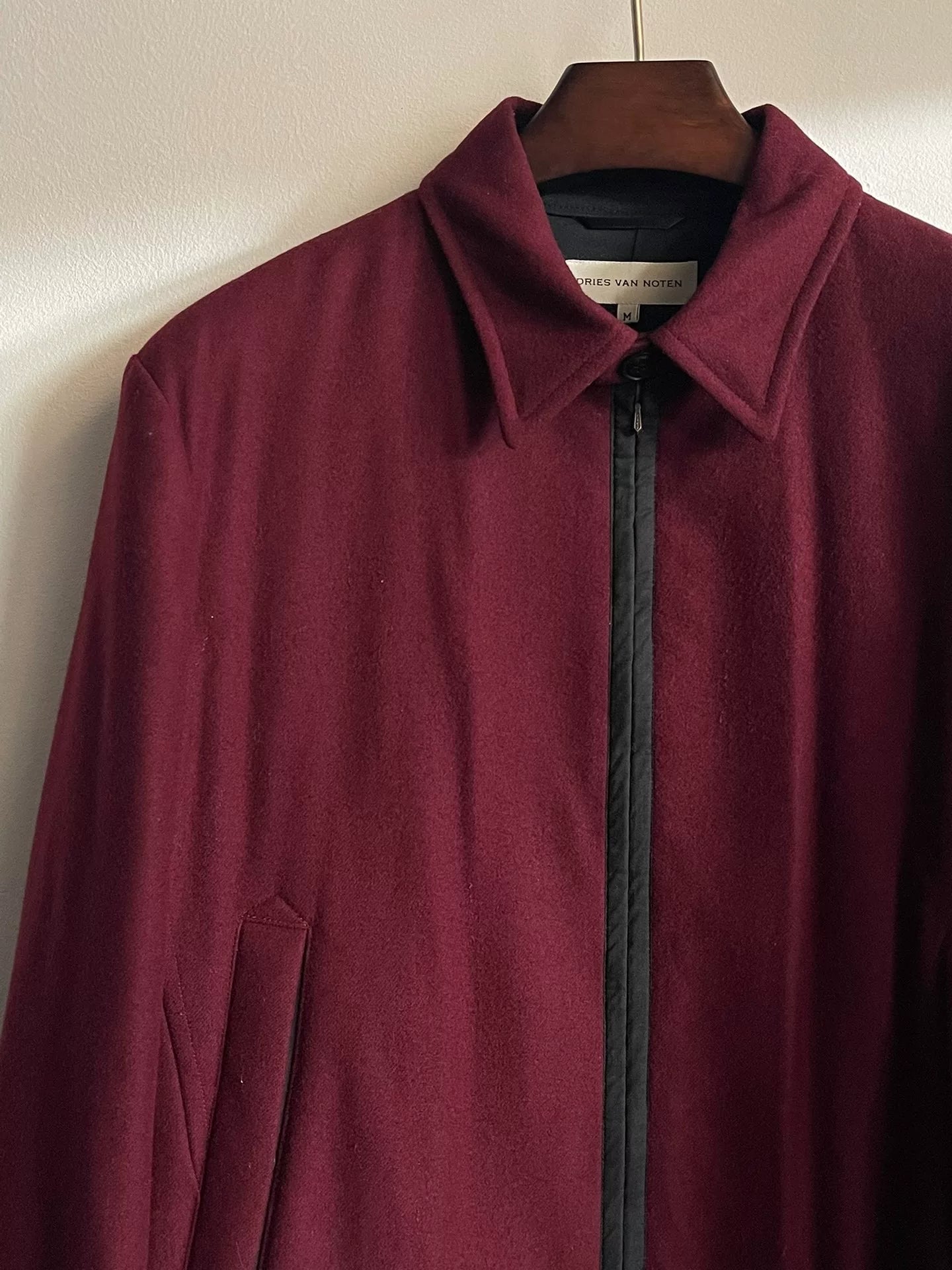 Dries Van Noten Wool Jacket in Burgundy