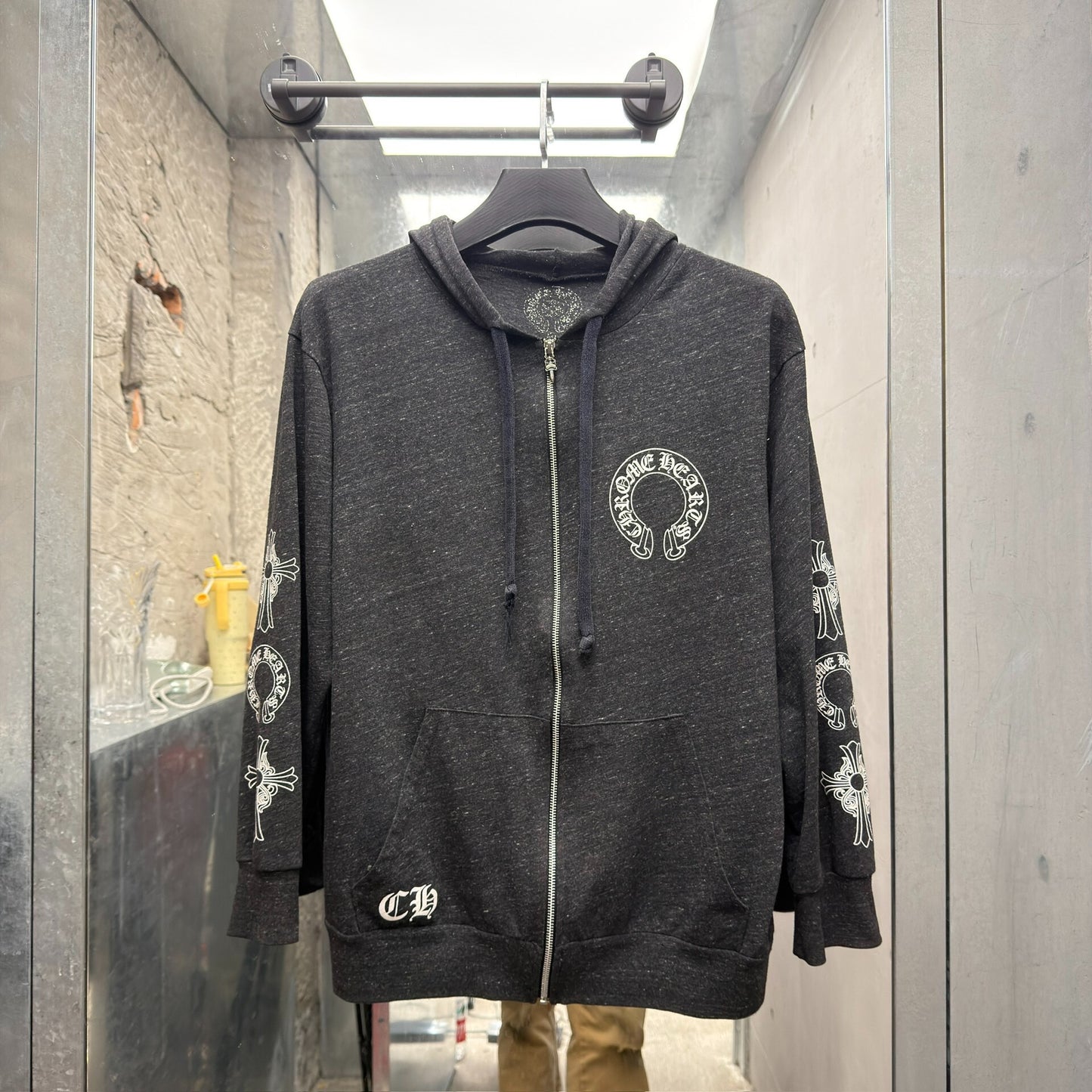 Chrome Hearts Black Gray T-bar Zipper Jacket