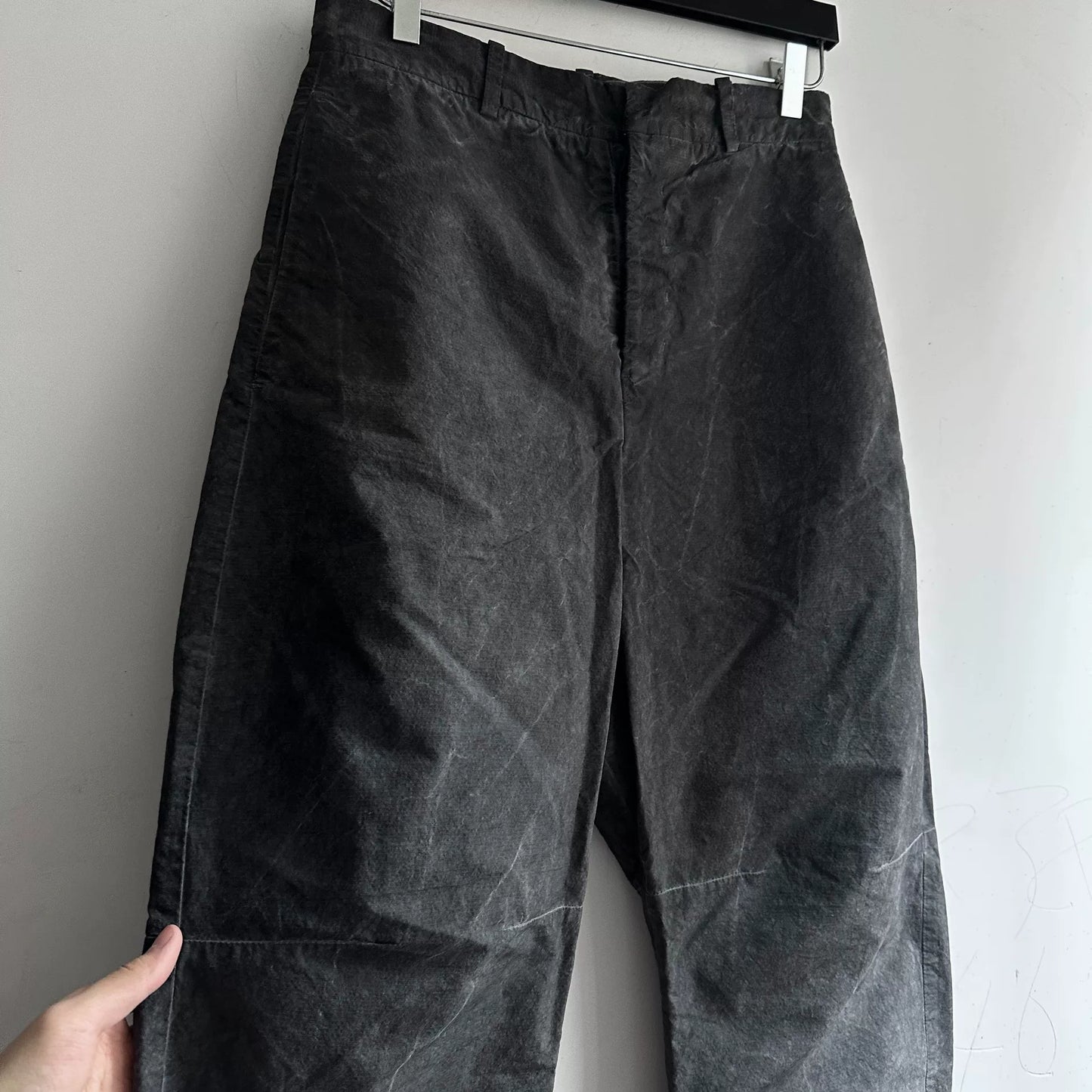 vintage washed texture long pants