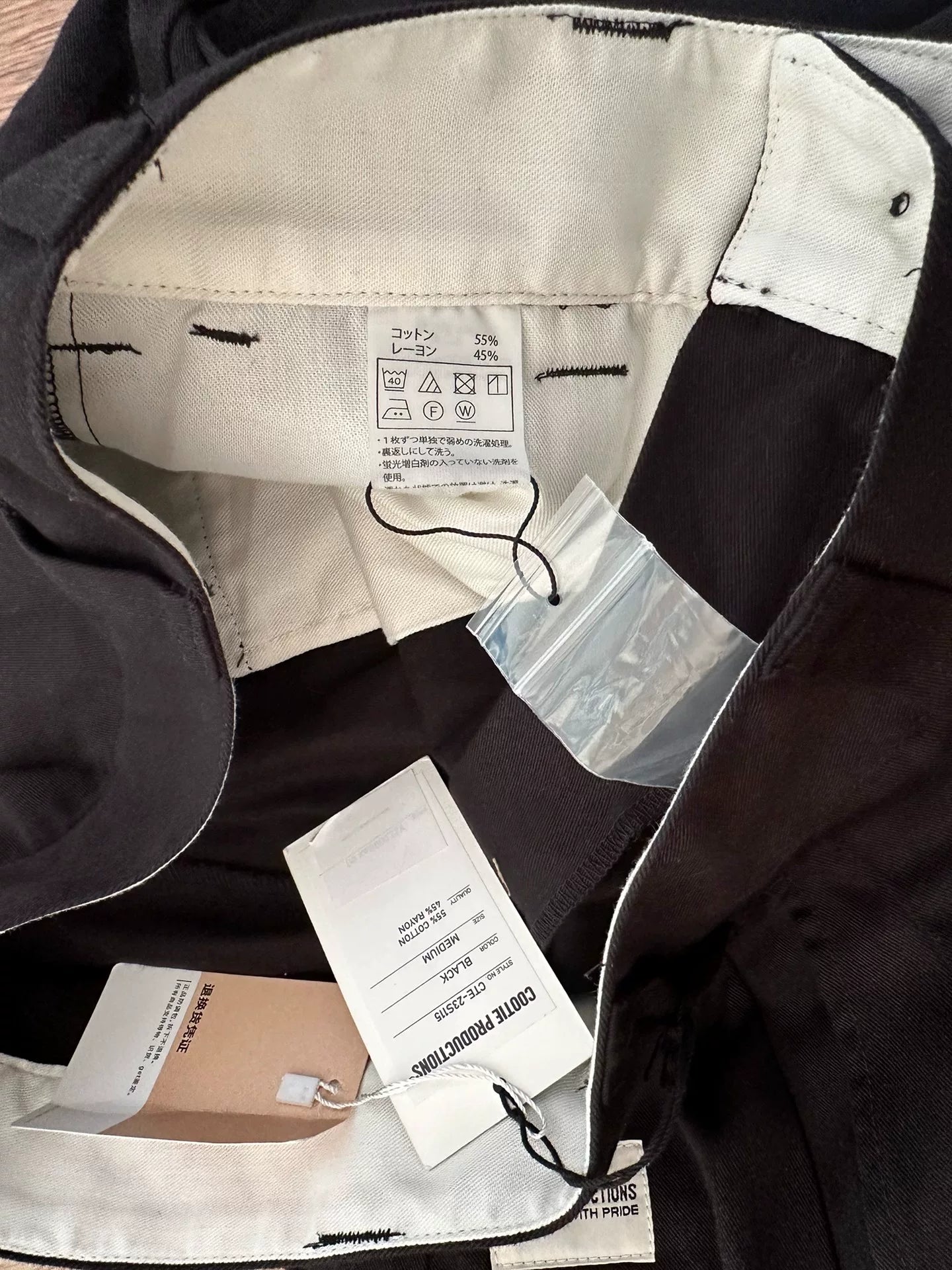 cootie productions wide easy trousers black