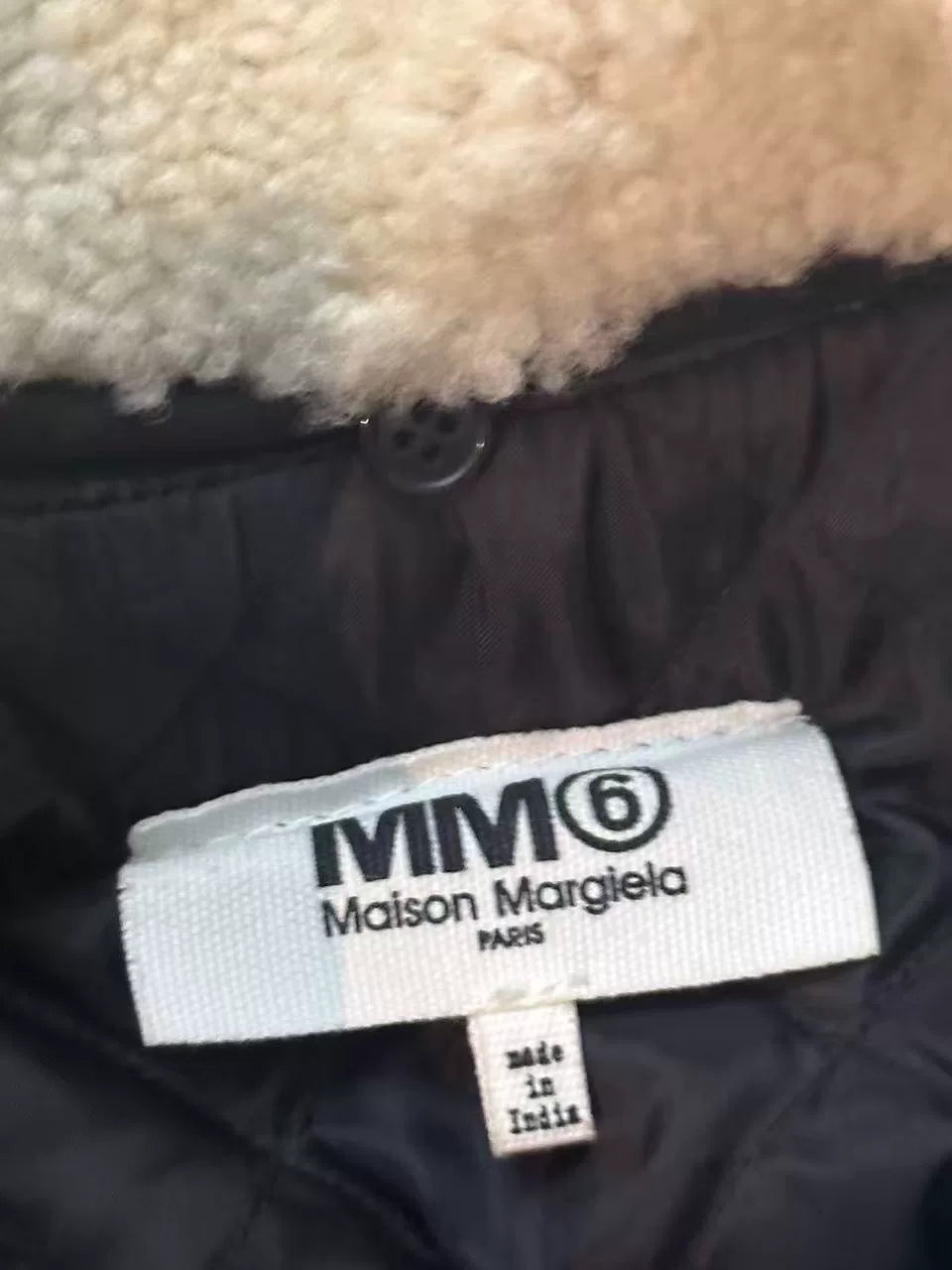 Maison Margiela Leather Jacket with Shearling Collar