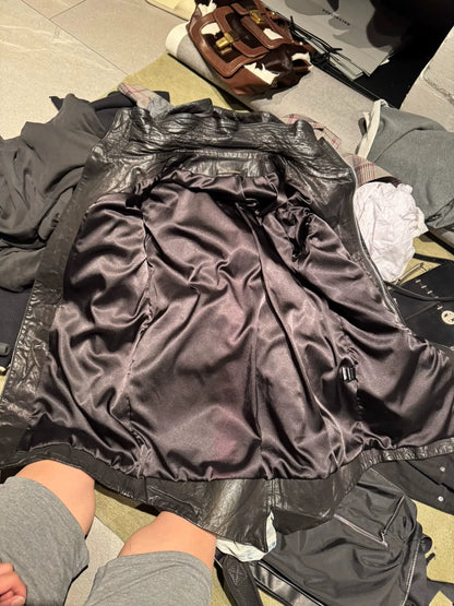 rare hooded leather jacket from 14th addiction