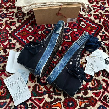 visvim skagway hi canvas shoes in blue
