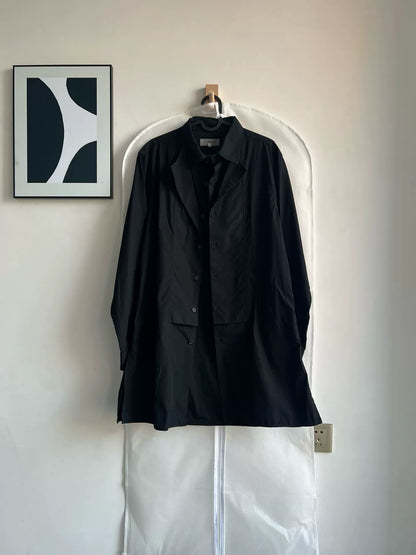 Yohji Yamamoto Black Button-Up Shirt