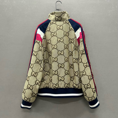 gucci all-over logo stand collar jacket