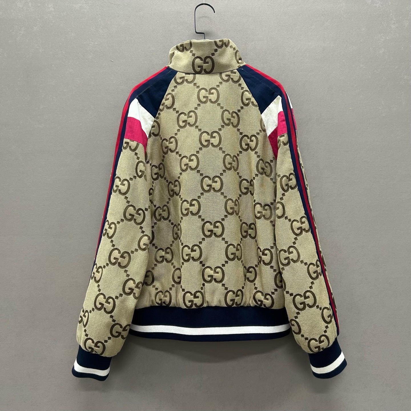 gucci logo printed stand-up collar jacket