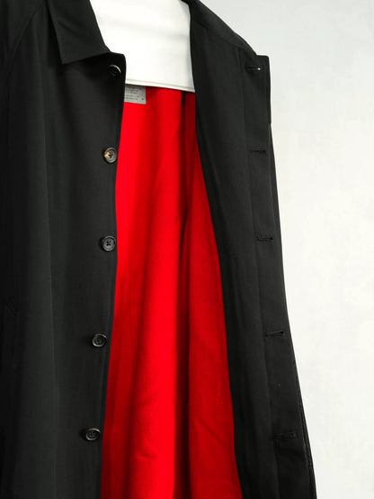 detachable black coat by yohji yamamoto