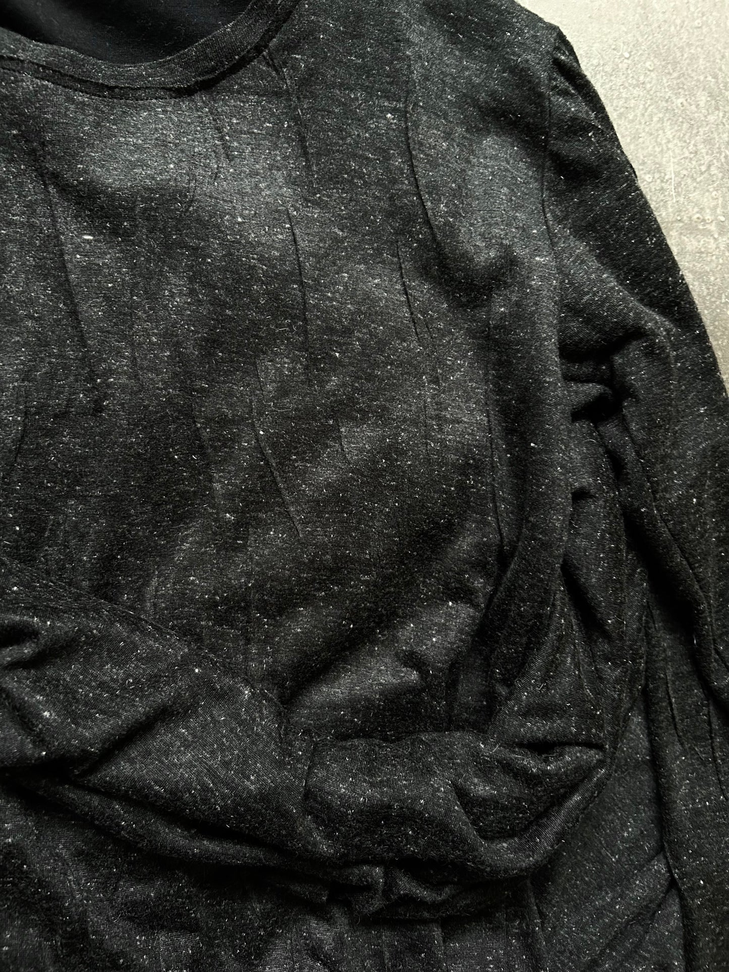 asymmetrical layered long-sleeve top