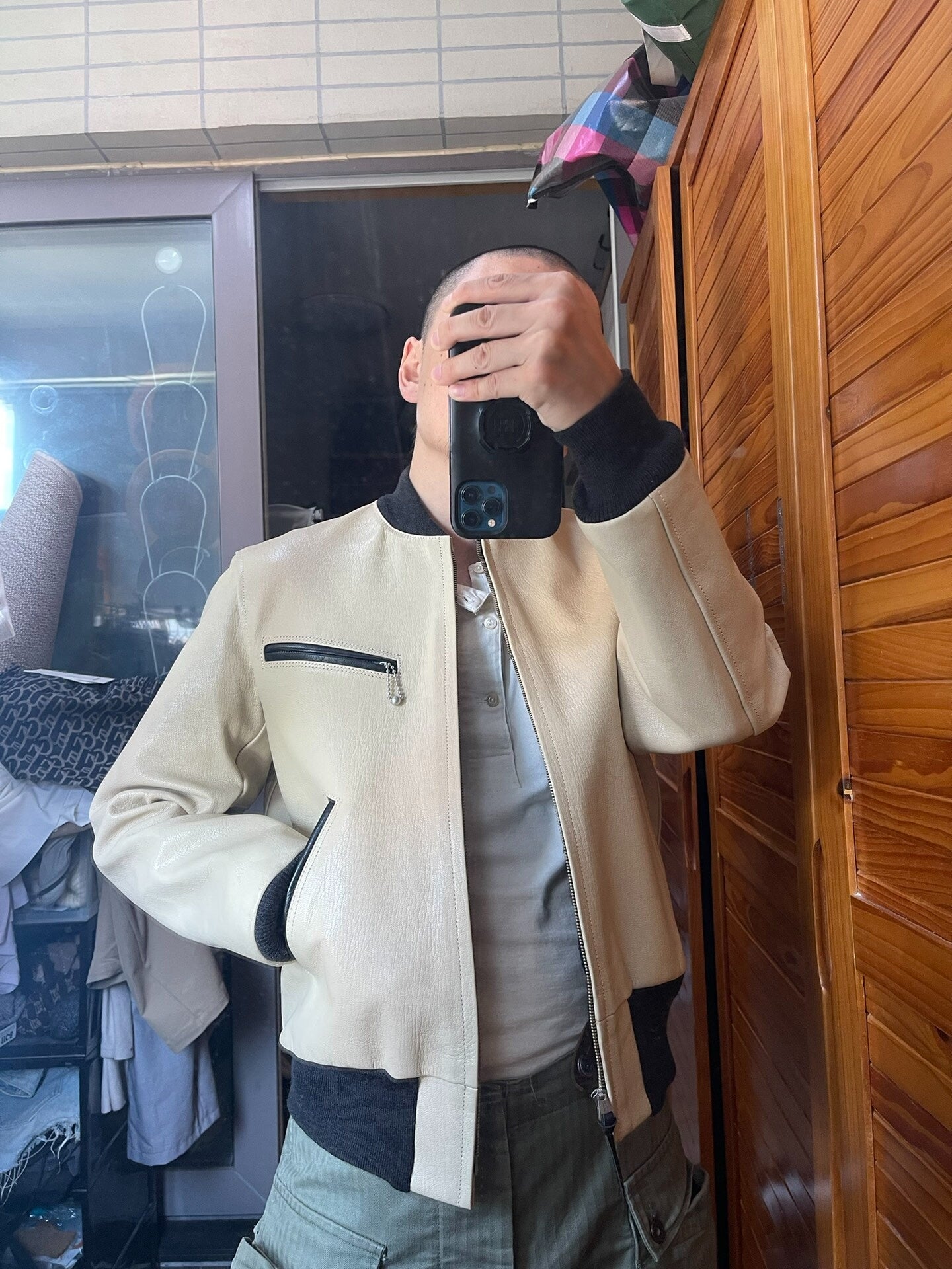 freewheelers skull leather bomber jacket