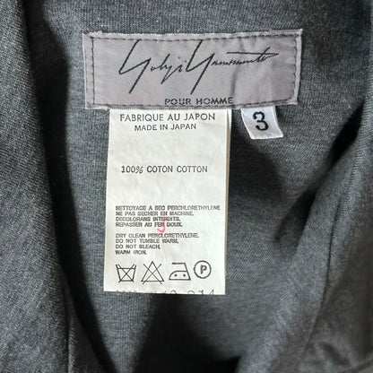 gray and brown patchwork shirt