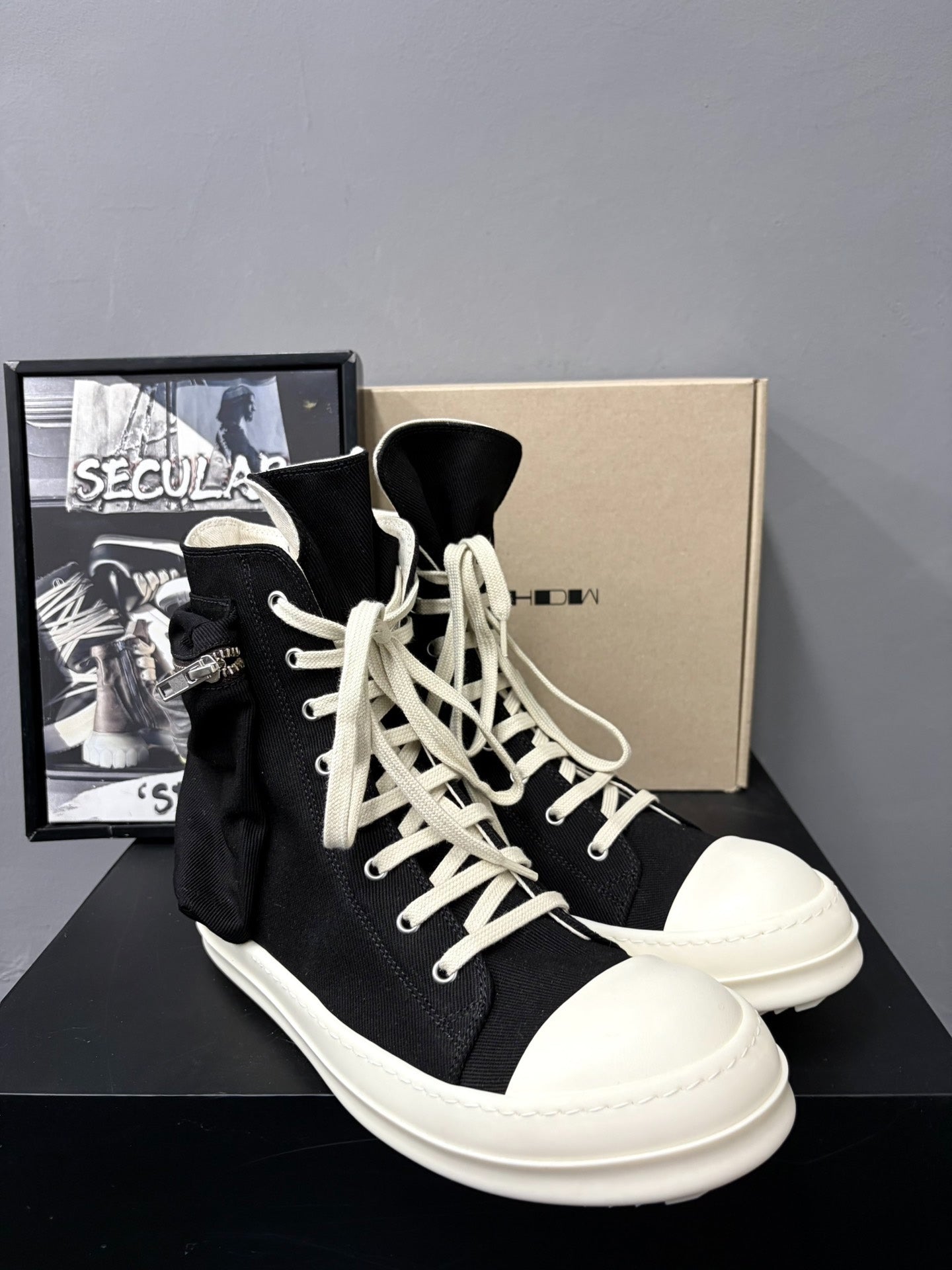 Rick Owens 26SS High-Top Canvas Shoes