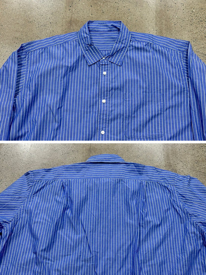 Blue Stripe Oversized Amekaji Shirt