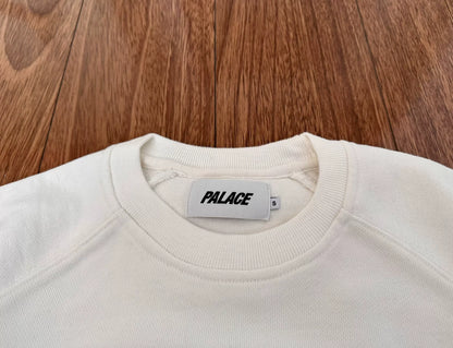 palace logo-print crewneck sweatshirt in white