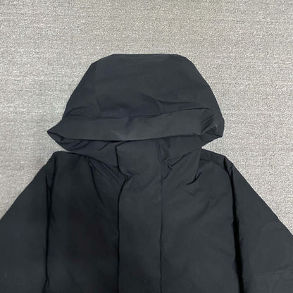 black waterproof puffer jacket by BEAMS