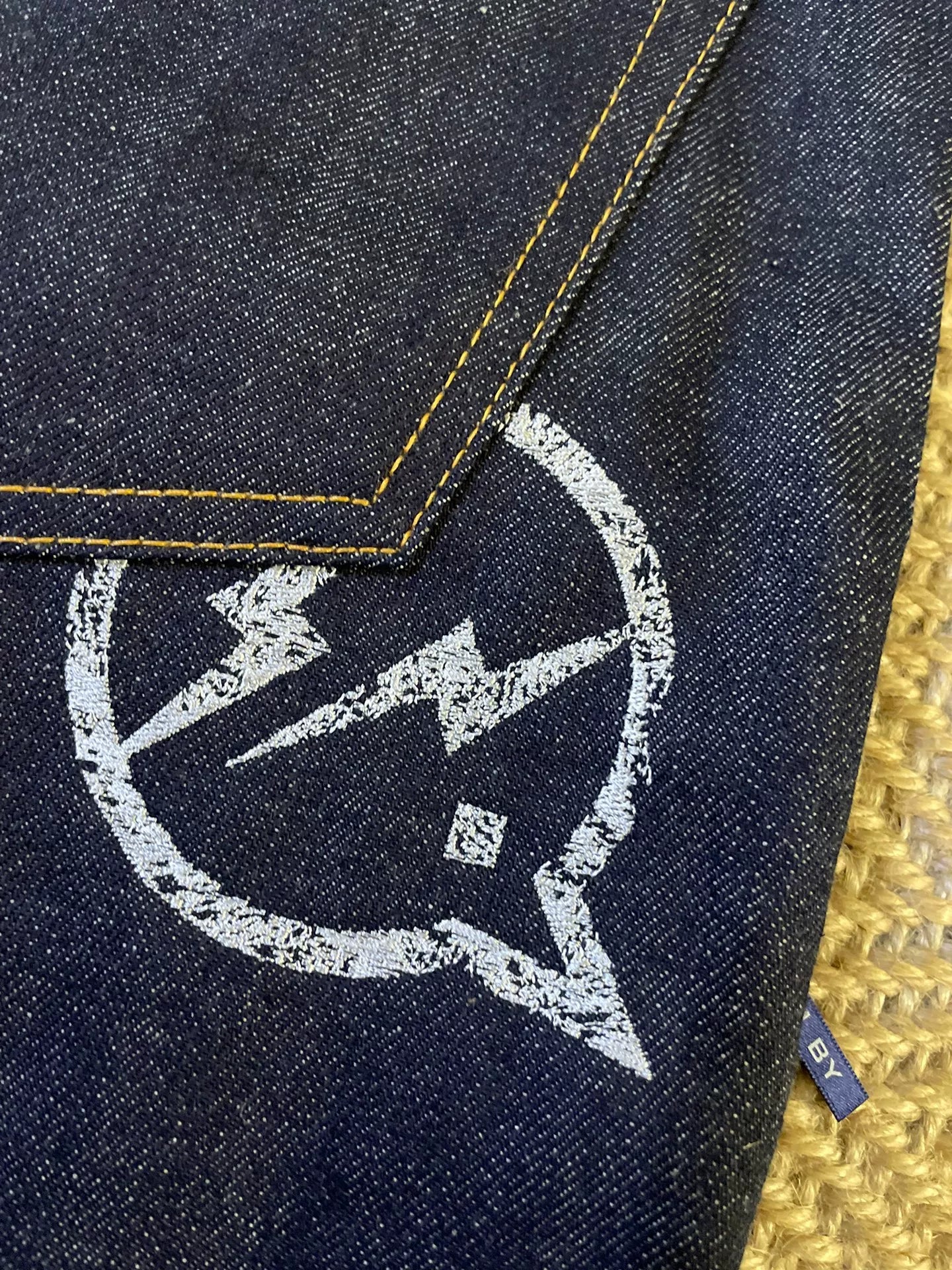 Vanquish & Fragment Embroidered Lightning Raw Jeans