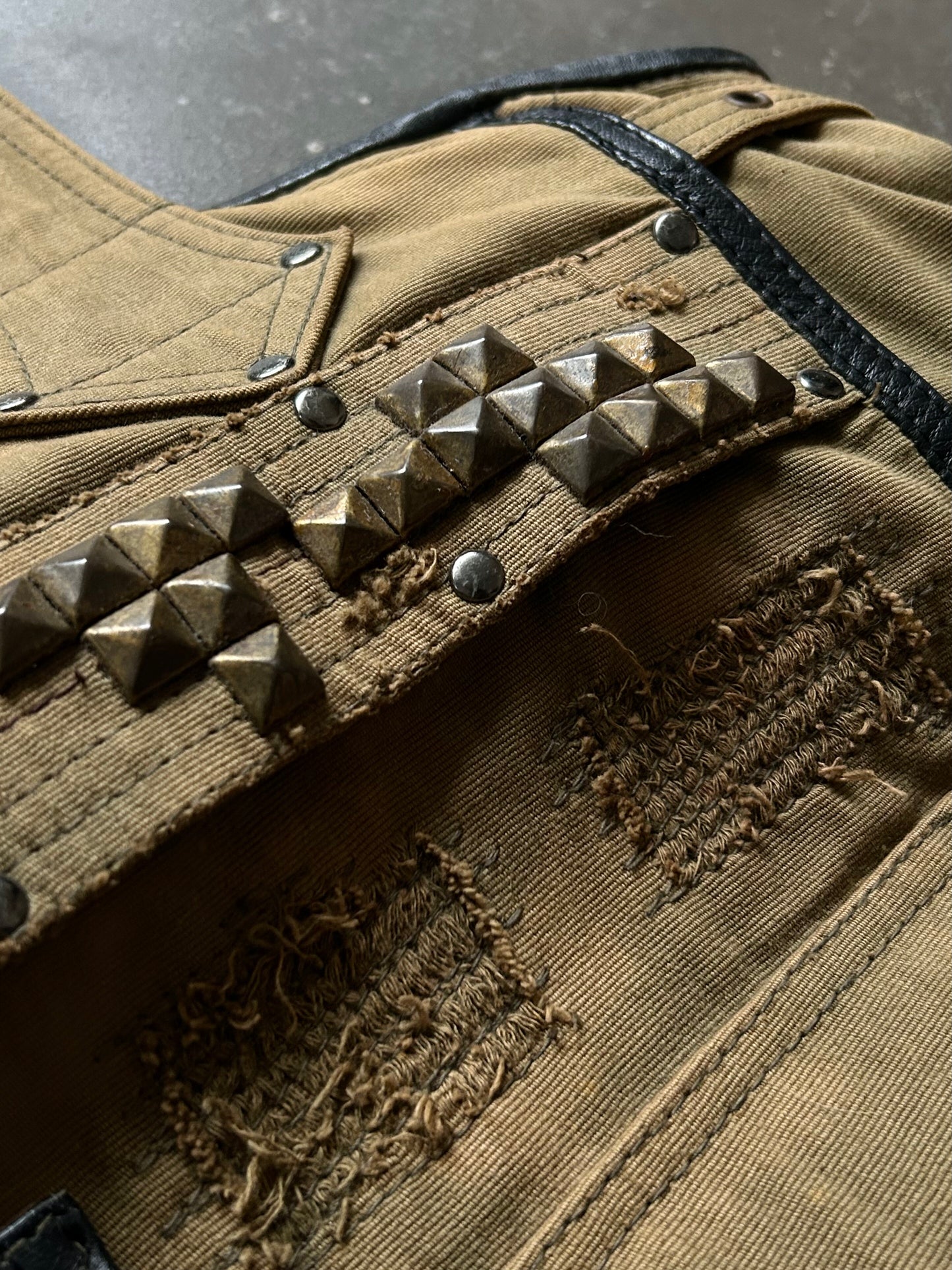 KMRII Studded Drawstring Denim Tote Bag