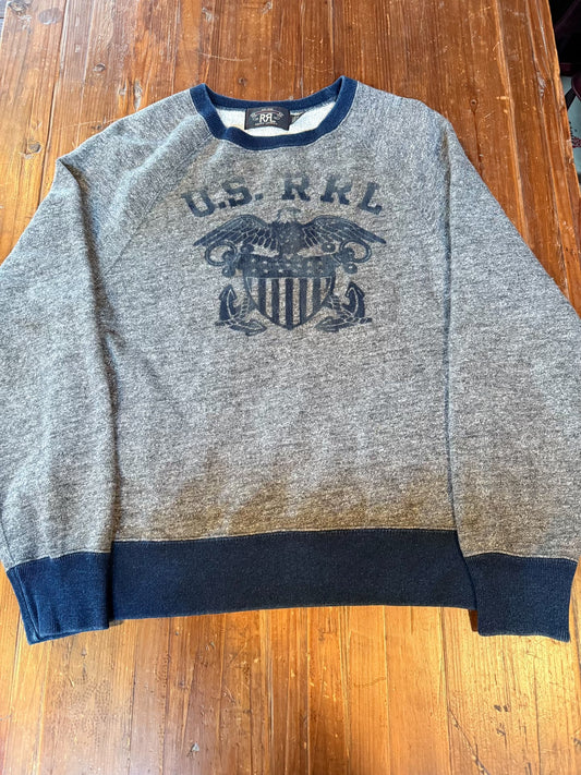 RRL Ralph Lauren Gray Spliced Sweatshirt