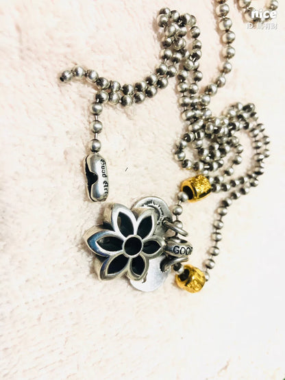 bill wall leather gold bead necklace