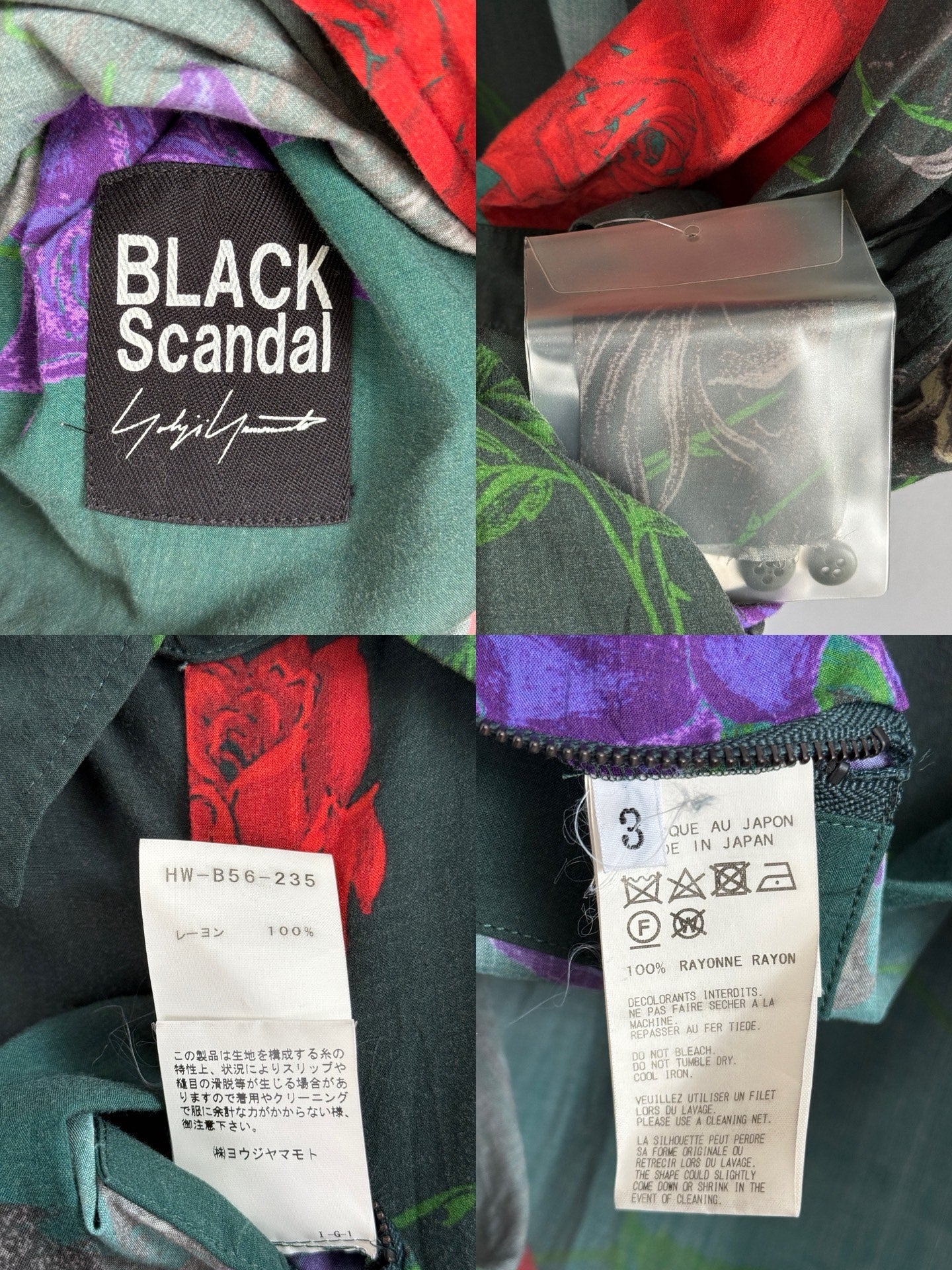 Yohji Yamamoto 18SS Skull Rose Shirt