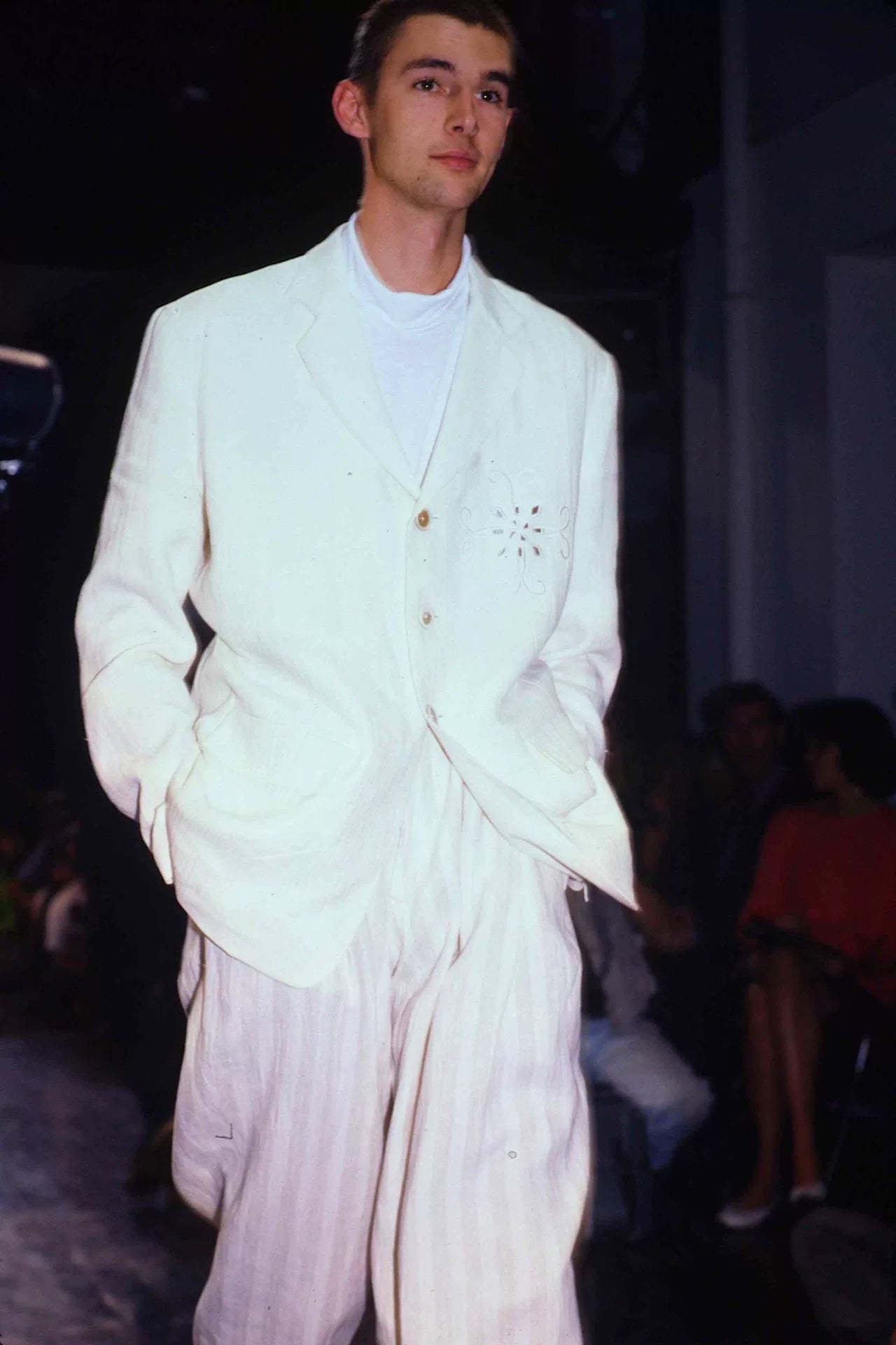 Yohji Yamamoto Black Blazer with Floral Detail