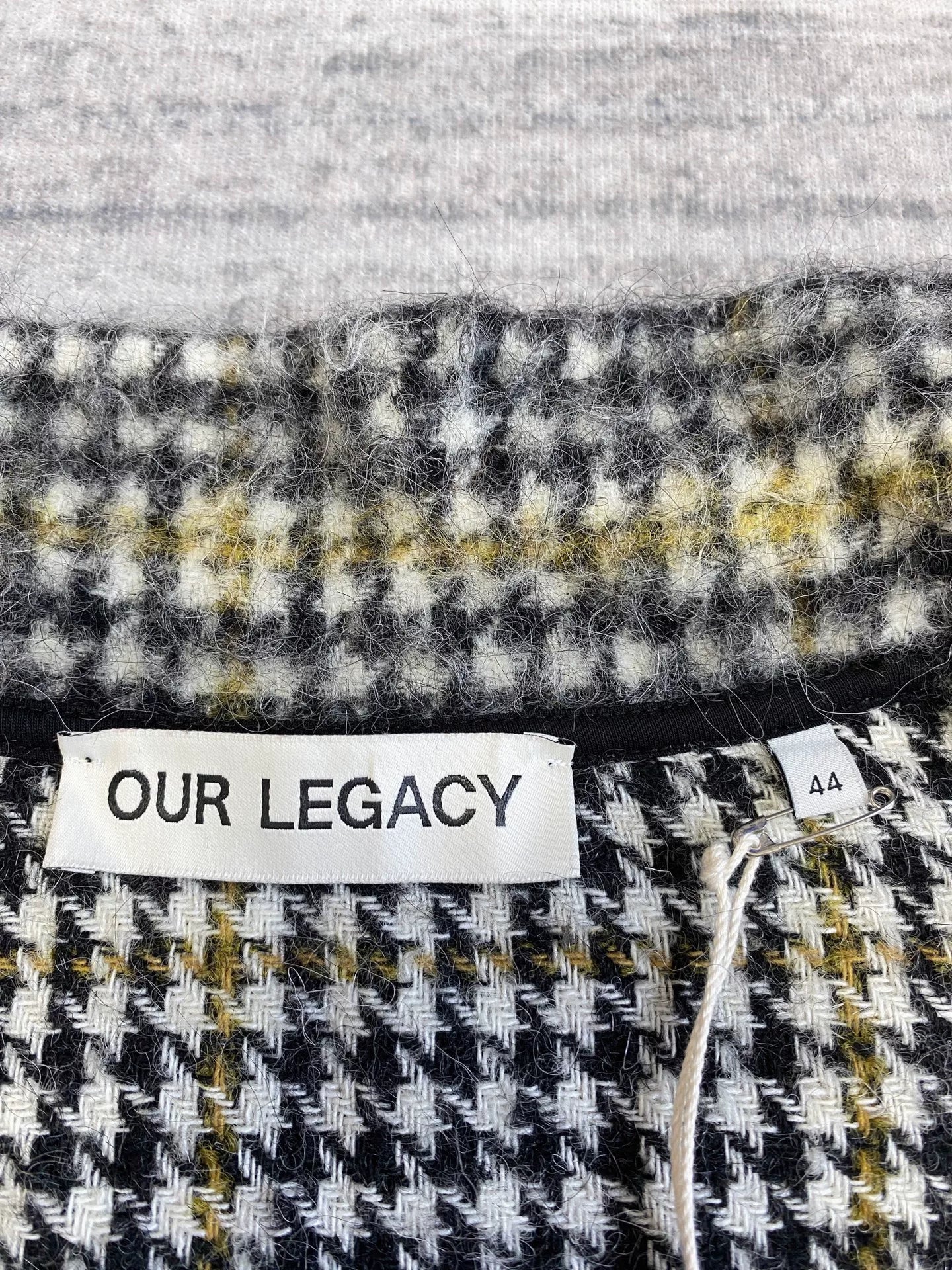our legacy plaid wool jacket in yellow green