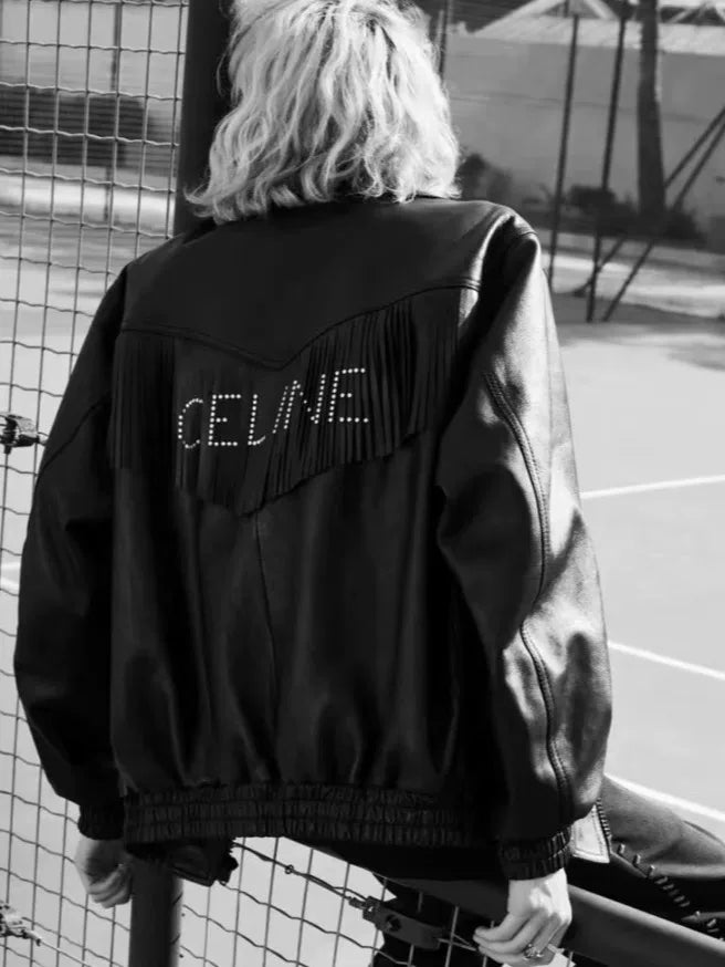 Celine By Hedi Fringed Leather Jacket