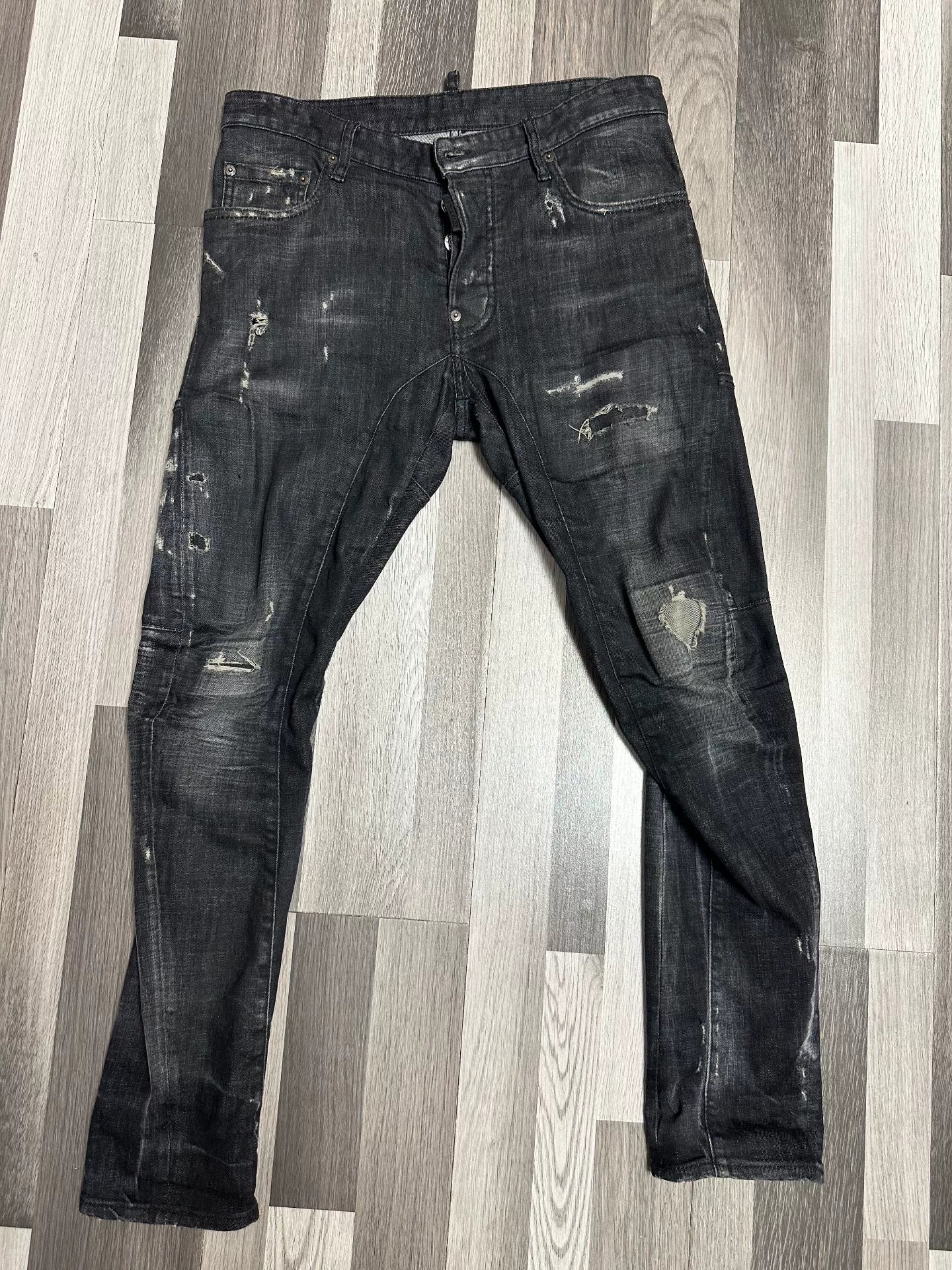 DSquared2 Black Distressed Denim Jeans 46
