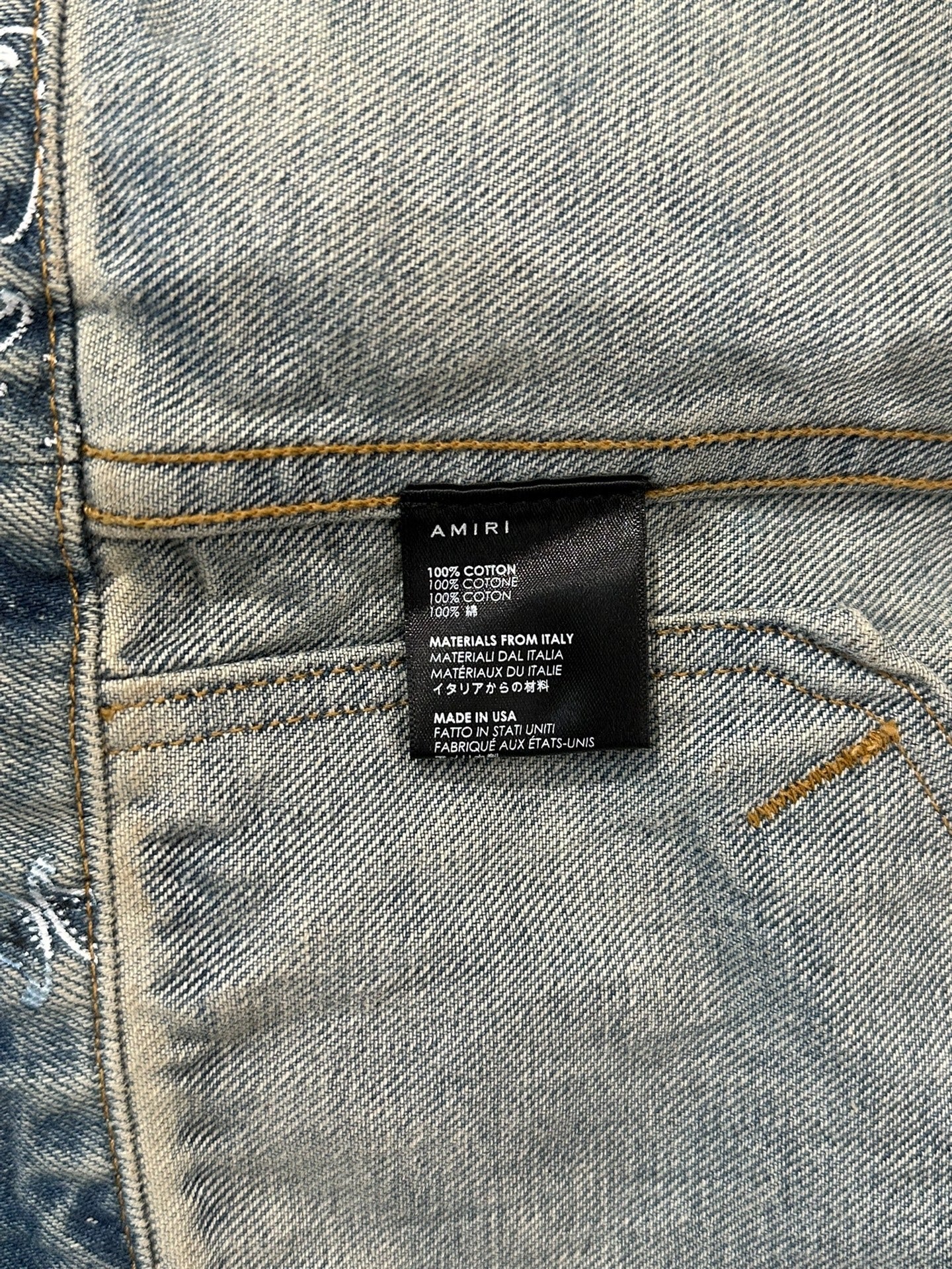 Amiri Washed Distressed Denim Jacket