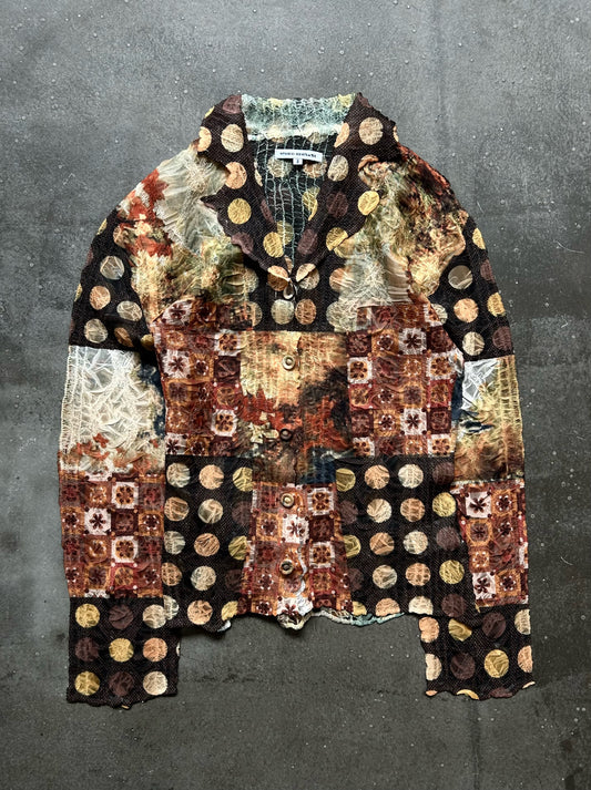 patterned pleated shirt by yoshiki hishinuma