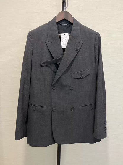 Dior Double-Breasted Gray Suit Jacket