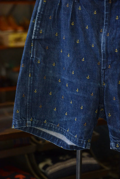 Kapital Embroidered Anchor Denim Shorts