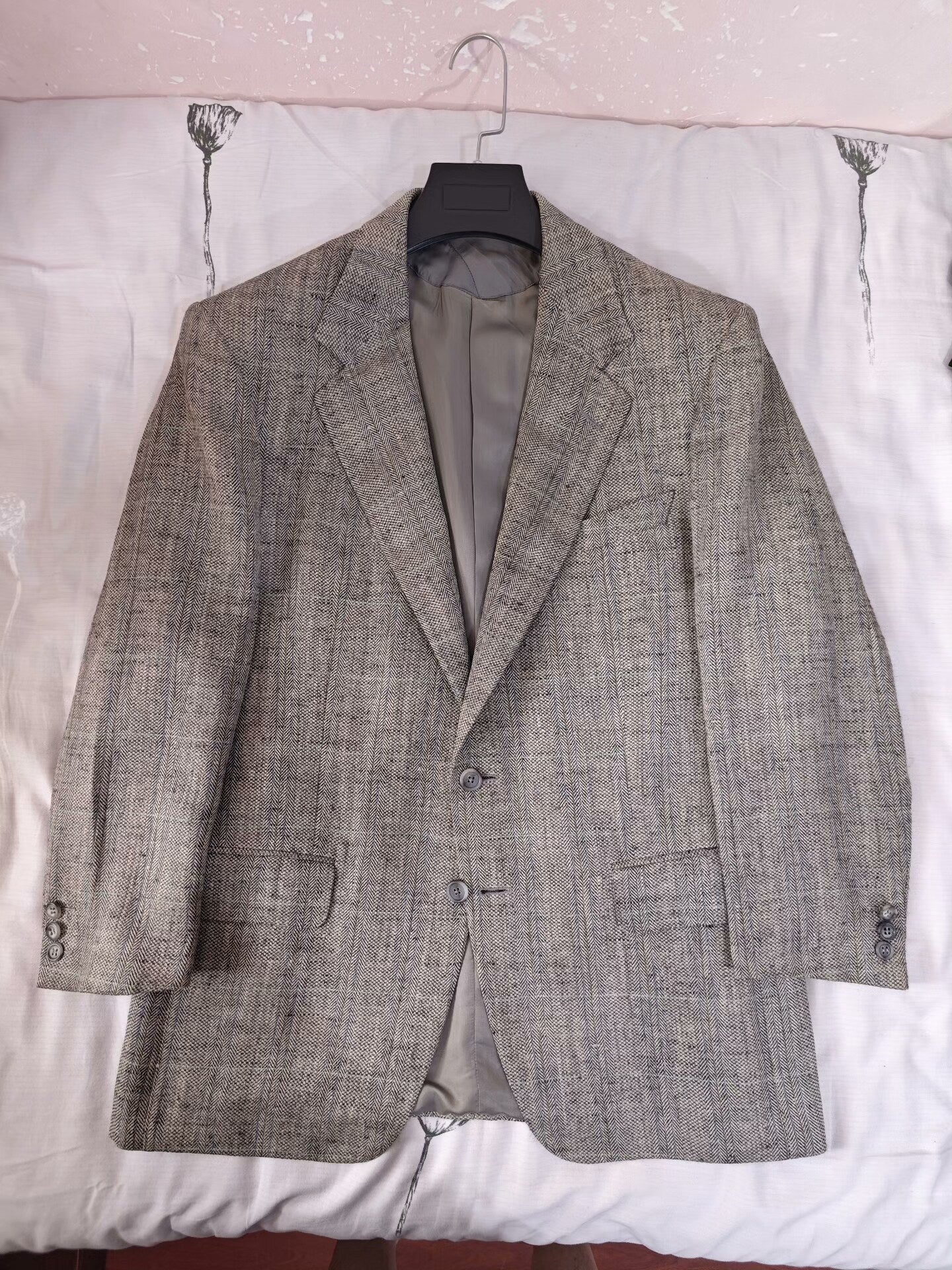 Zegna Gray Wool Linen Blazer