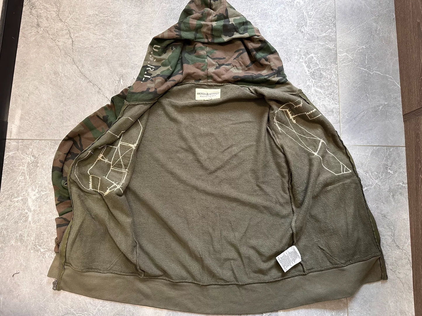 Ralph Lauren Camouflage Distressed Hoodie Jacket