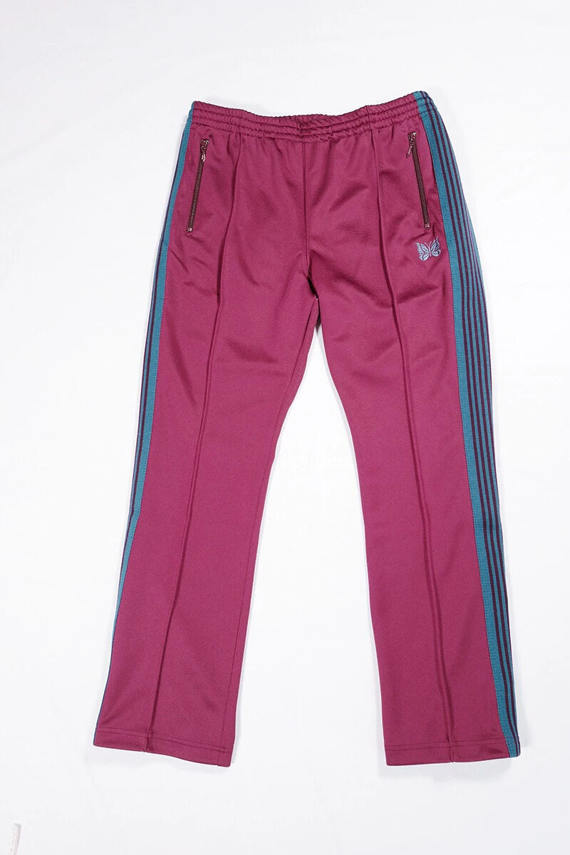 Needles Track Pant in Burgundy with Embroidery