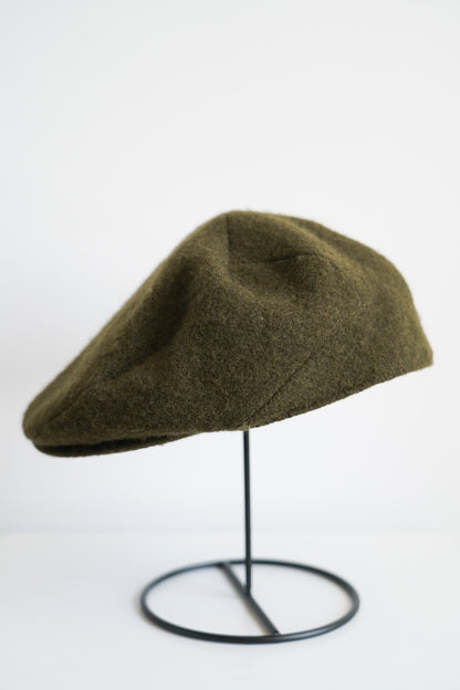 army green wool beret by Yohji Yamamoto