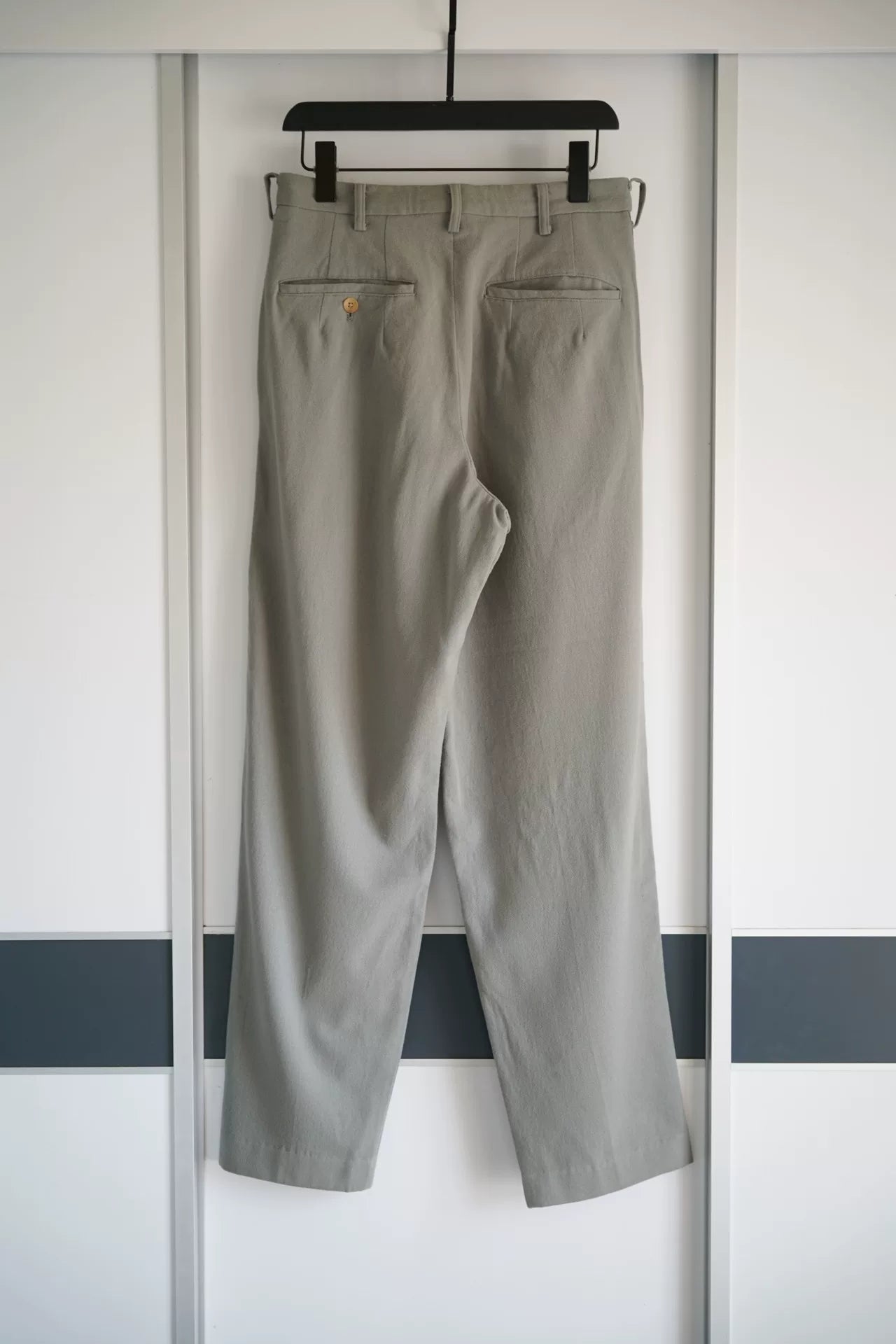 Yohji Yamamoto Gray Side Stripe Wool Pants