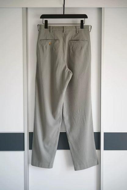 Yohji Yamamoto Gray Side Stripe Wool Pants