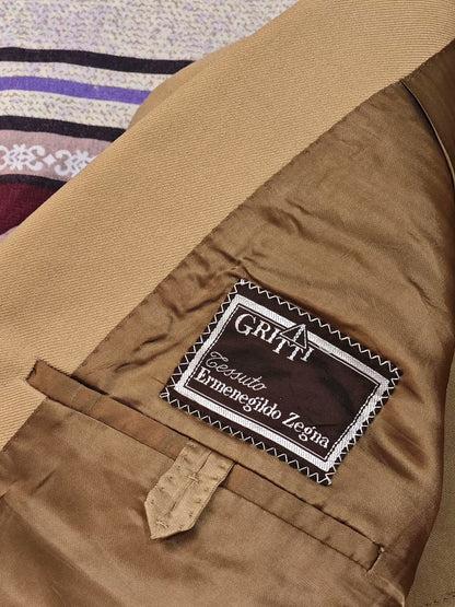 Zegna Beige Wool Blend Suit Jacket