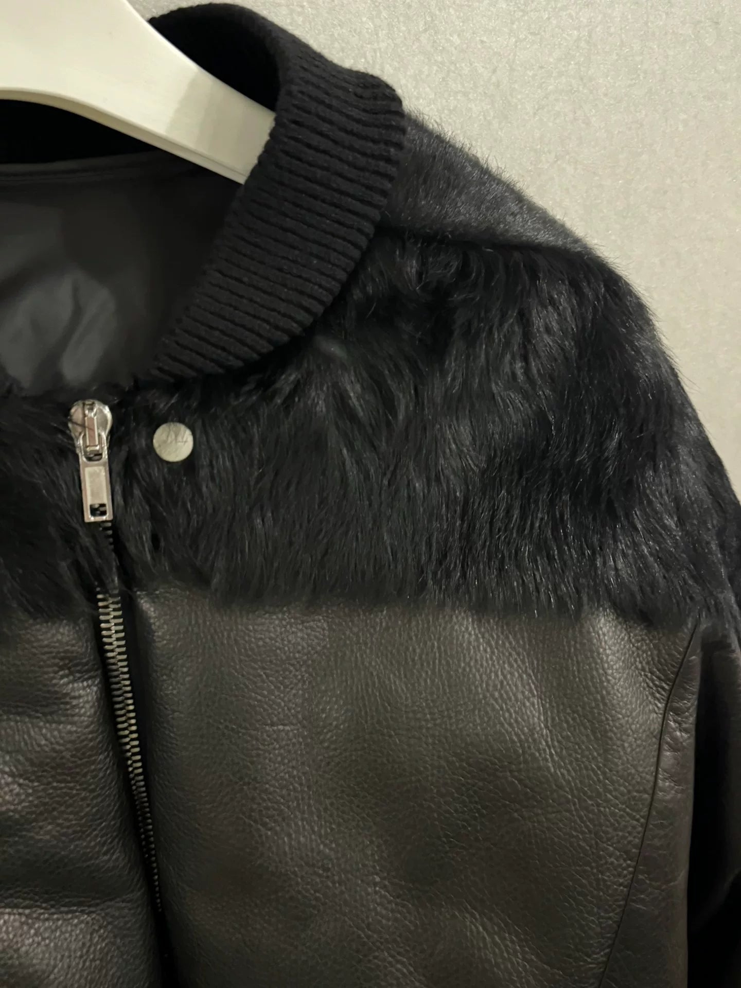 Rick Owens Horsehair Leather Down Jacket