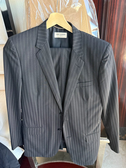 Saint Laurent Dark Gray Pinstripe Suit