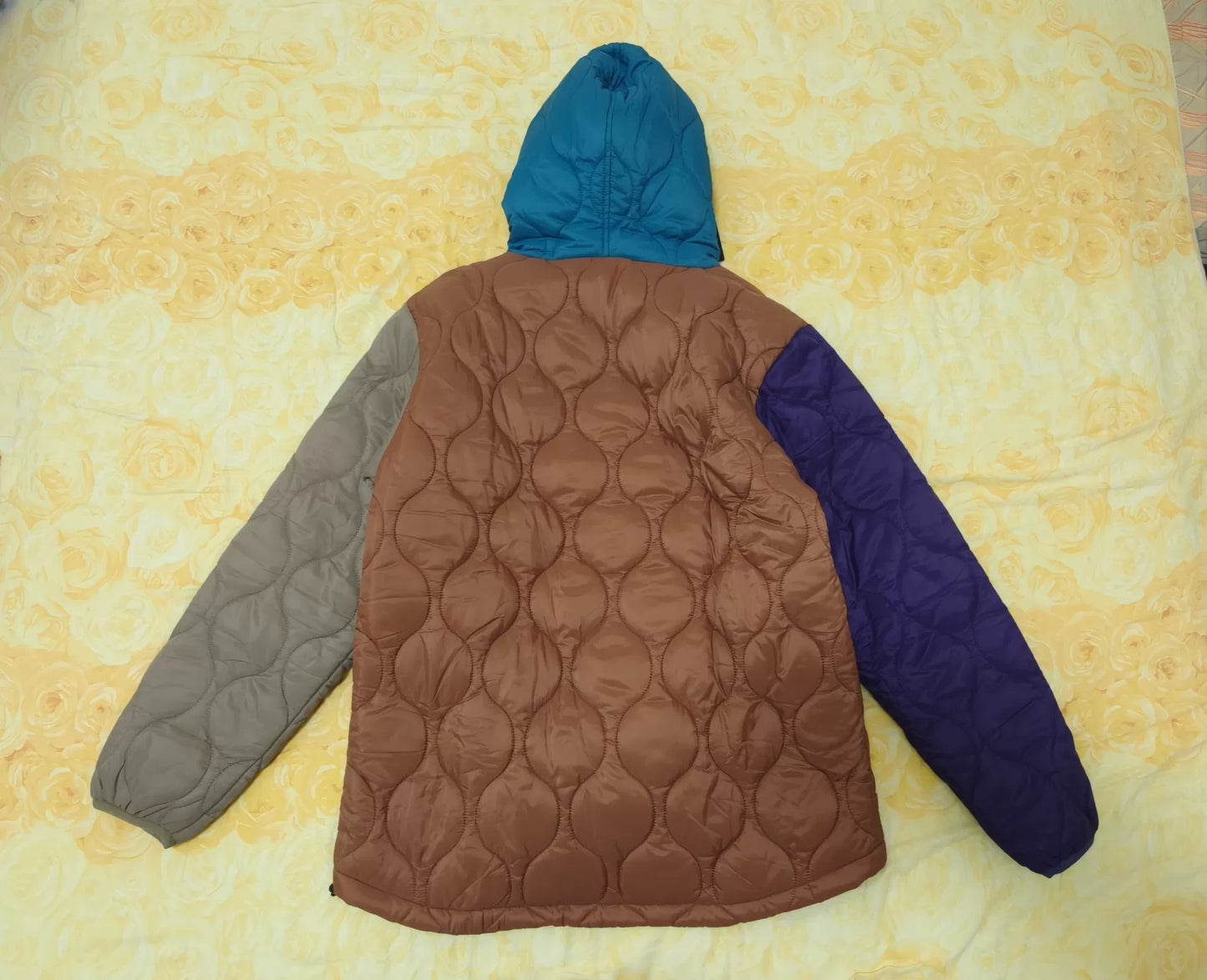go slow caravan colorblock quilted jacket
