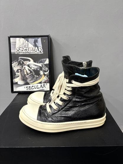 Rick Owens 17SS Limited Crinkled Leather High-Top
