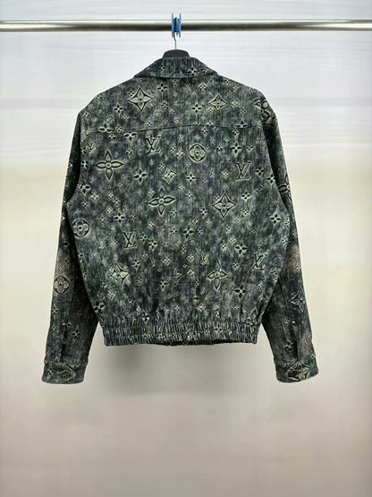 louis vuitton denim jacket with all-over print