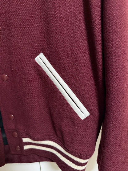 Saint Laurent Maroon Varsity Jacket