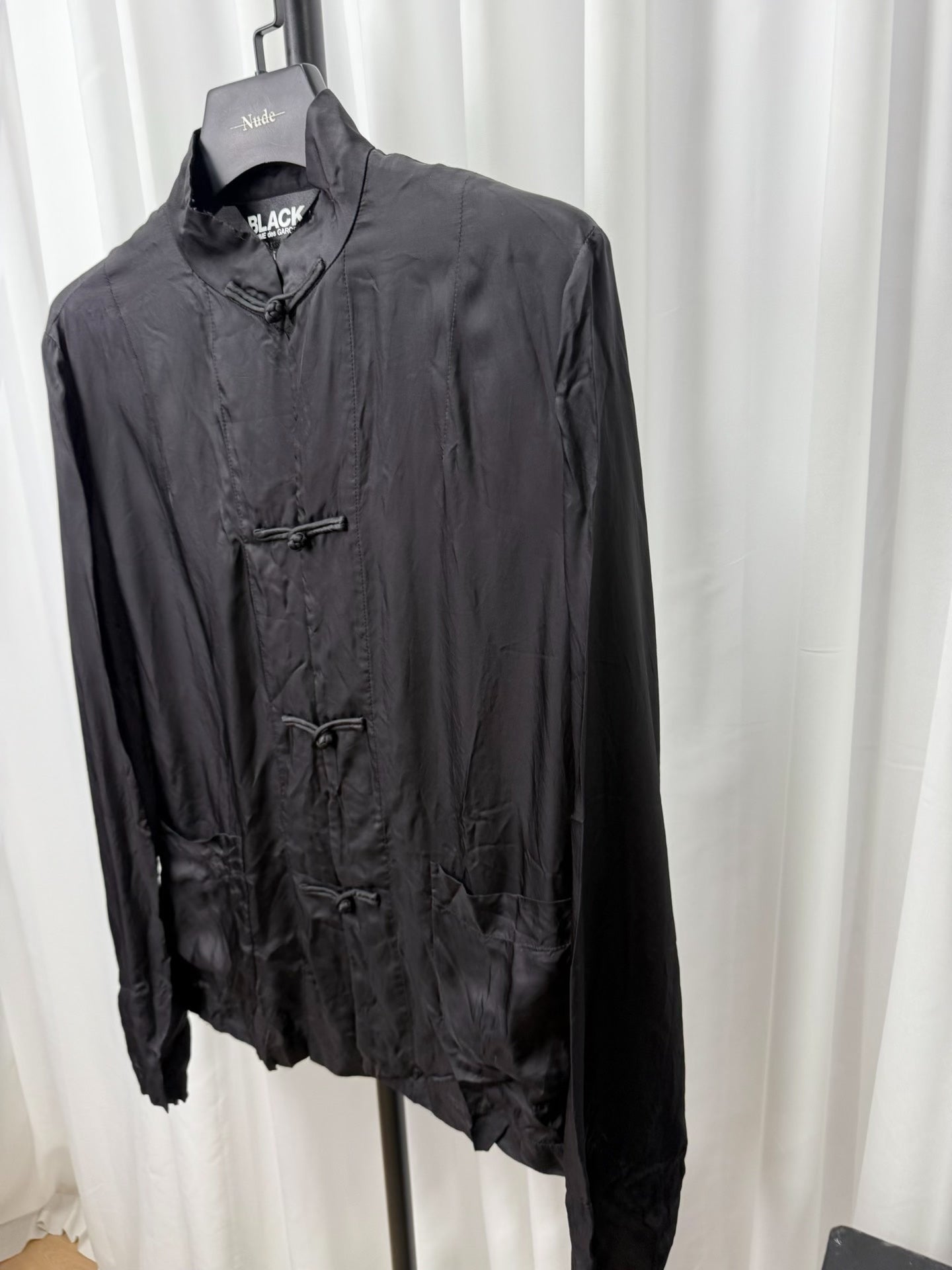 comme des garcons black embroidered silk jacket